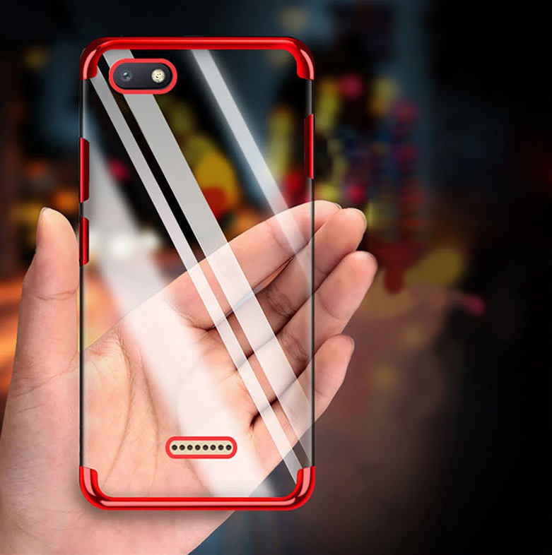 Protectores para celular  para Xiaomi  Redmi 6a Funda de tpu borde electro Rojo