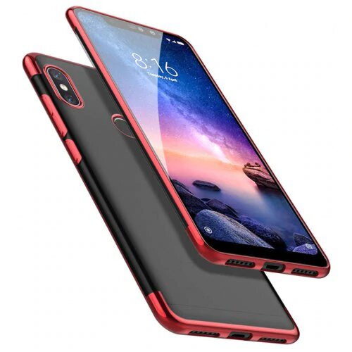Protectores para celular  para Xiaomi  Redmi Note 6 Pro Funda de tpu borde electro Rojo
