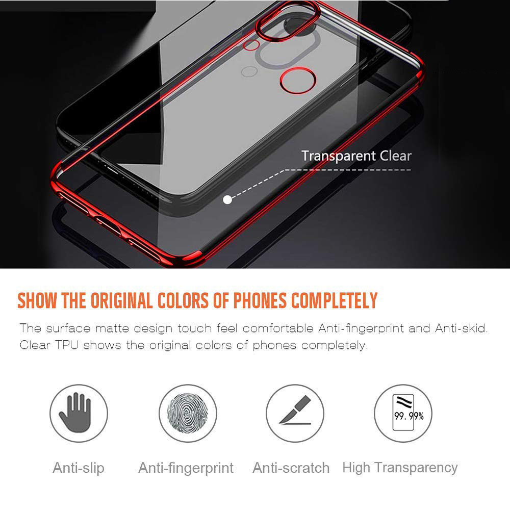 Protectores para celular  para Xiaomi  Redmi 7 Funda de tpu borde electro Rojo