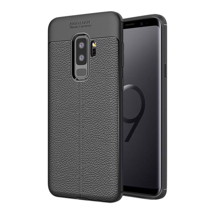 Protectores para celular  para Samsung  S9 Plus Funda de tpu s�mil cuero Negro