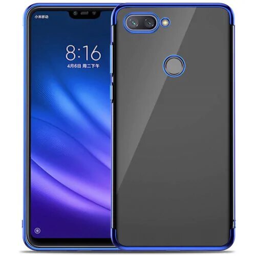 Protectores para celular  para Xiaomi  Mi 8 Lite Funda de tpu borde electro Azul