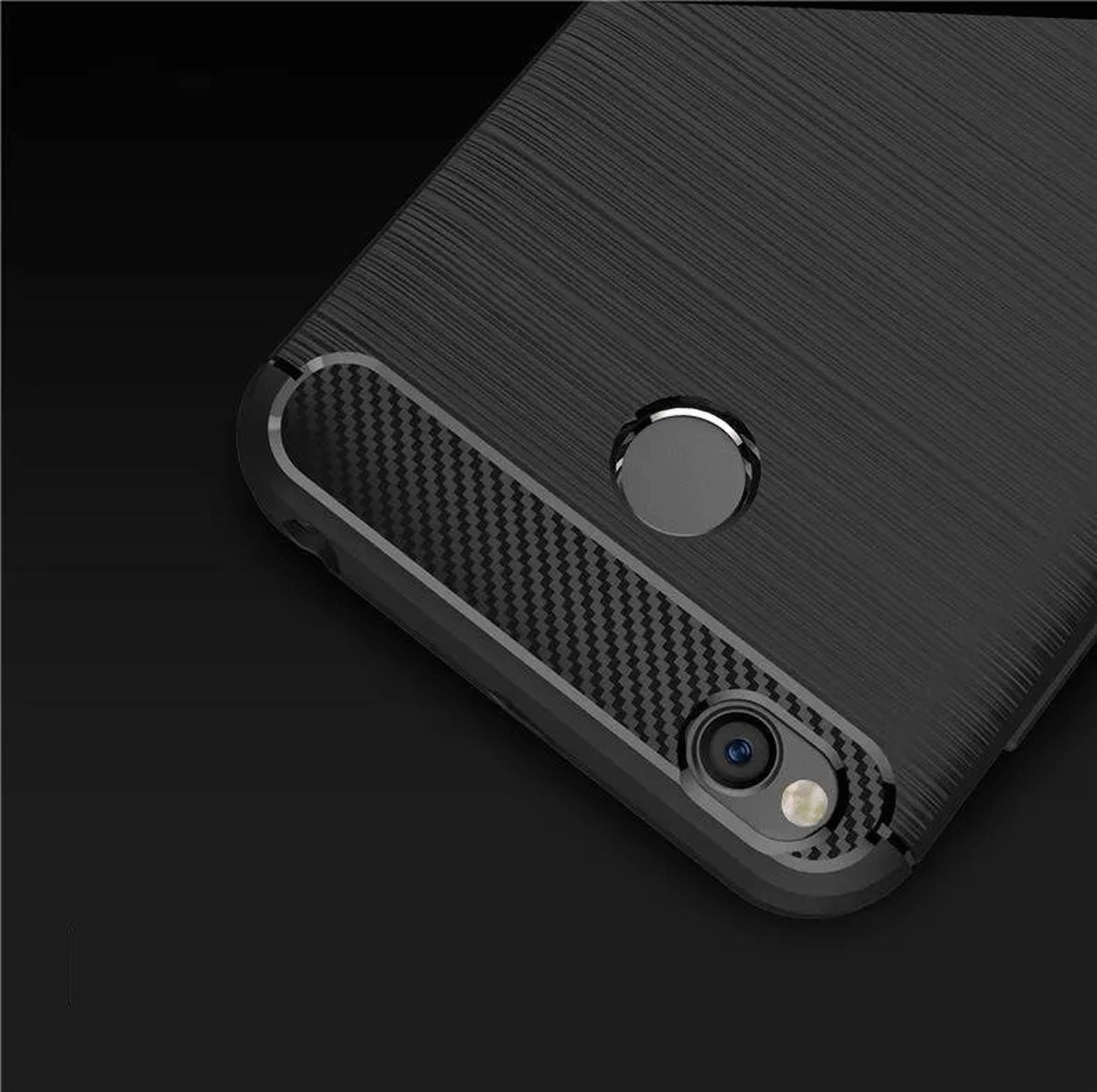 Protectores para celular  para Xiaomi  Redmi 4x Funda de tpu fibra de carbono Negro