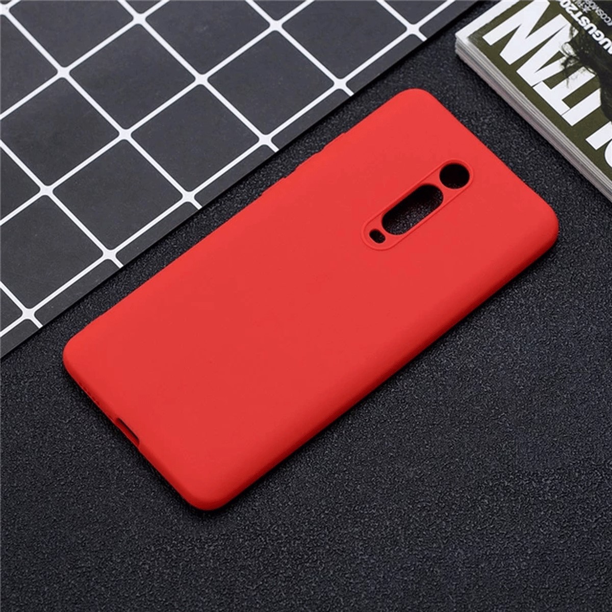 Protectores para celular  para Xiaomi  Mi 9T Funda de silicona con felpa Rojo