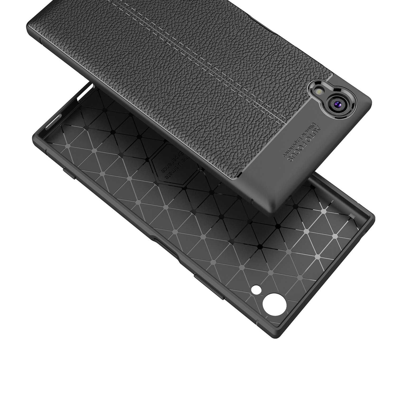 Protectores para celular  para Sony  Xperia Xa1 Plus Funda de tpu s�mil cuero Negro