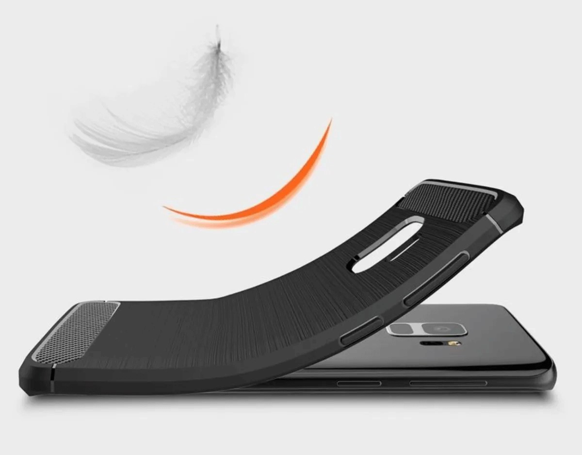 Protectores para celular  para Samsung  S9 Funda de tpu fibra de carbono Negro