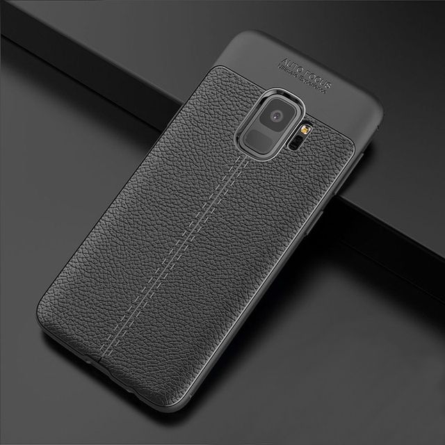 Protectores para celular  para Samsung  S9 Funda de tpu s�mil cuero Negro