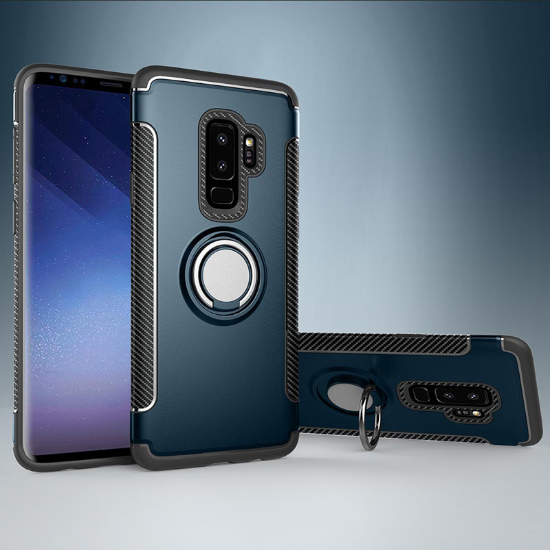 Protectores para celular  para Samsung  S9 Funda reforzada con anillo v1 Azul