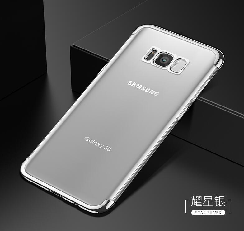 Protectores para celular  para Samsung  S8 Funda de tpu borde electro Plateado