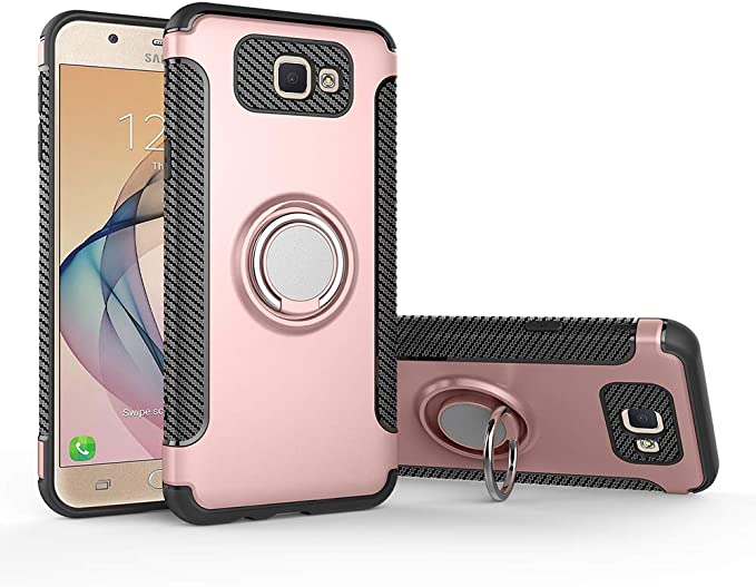 Protectores para celular  para Samsung  J7 Prime Funda reforzada con anillo v1 Rosa