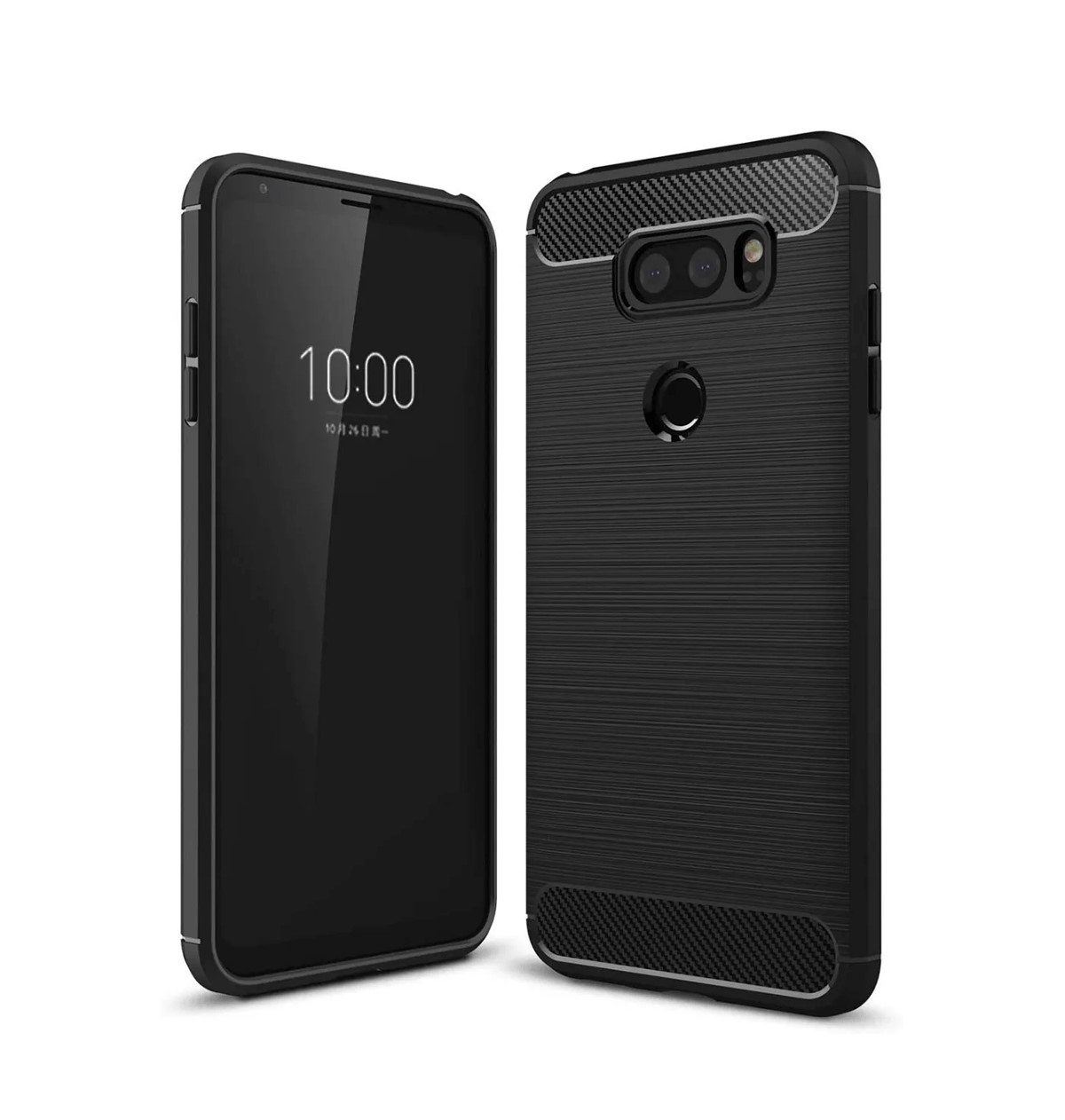 Protectores para celular  para Lg  V30 Funda de tpu fibra de carbono Negro