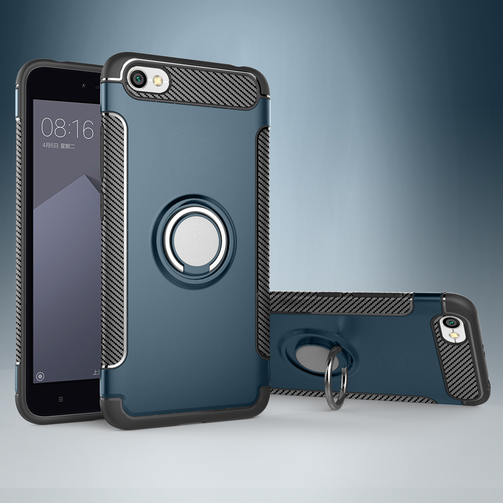 Protectores para celular  para Xiaomi  Redmi Note 5a Prime Funda reforzada con anillo v1 Azul