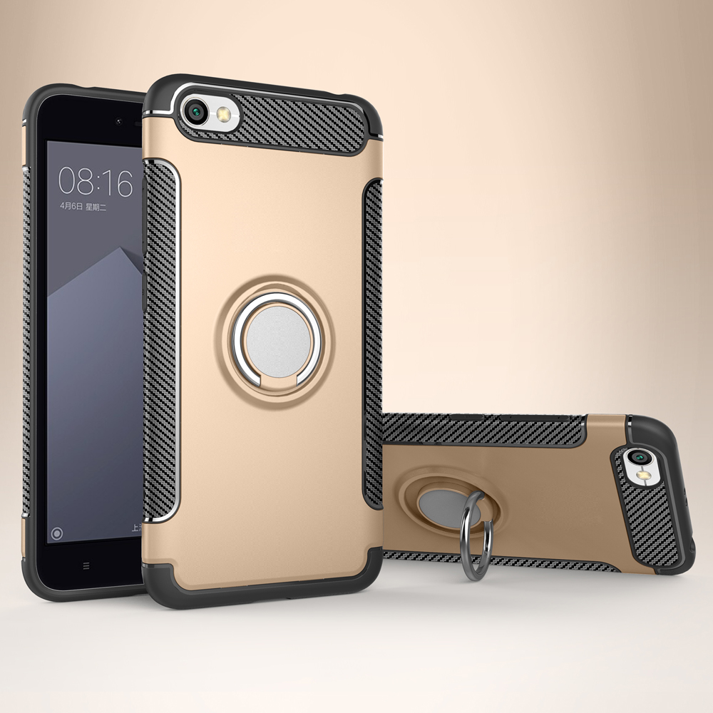 Protectores para celular  para Xiaomi  Redmi Note 5a Prime Funda reforzada con anillo v1 Dorado