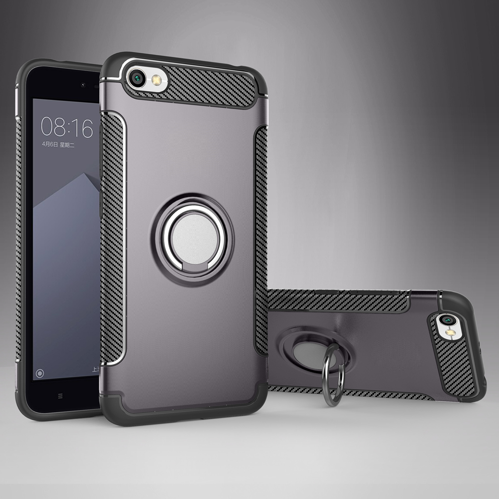 Protectores para celular  para Xiaomi  Redmi Note 5a Prime Funda reforzada con anillo v1 Gris