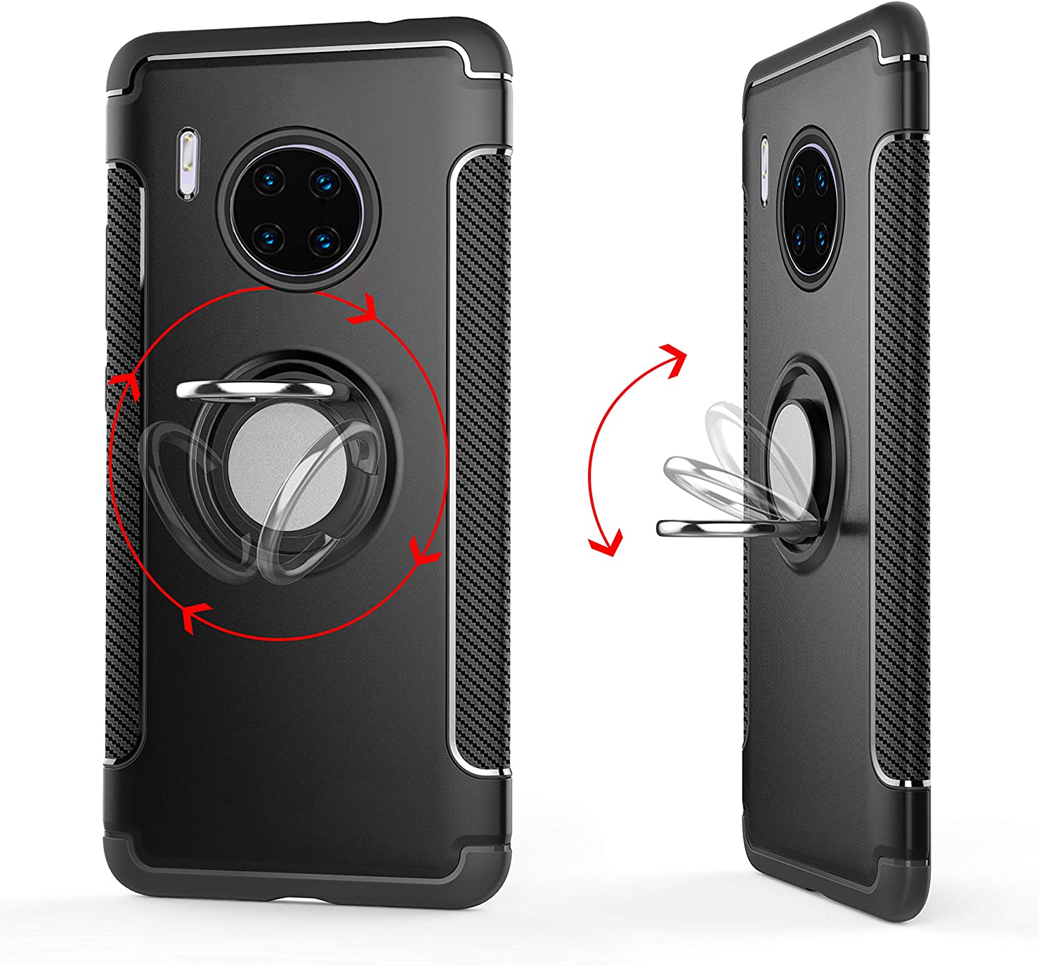 Protectores para celular  para Huawei  Mate 30 Pro Funda reforzada con anillo v1 Negro