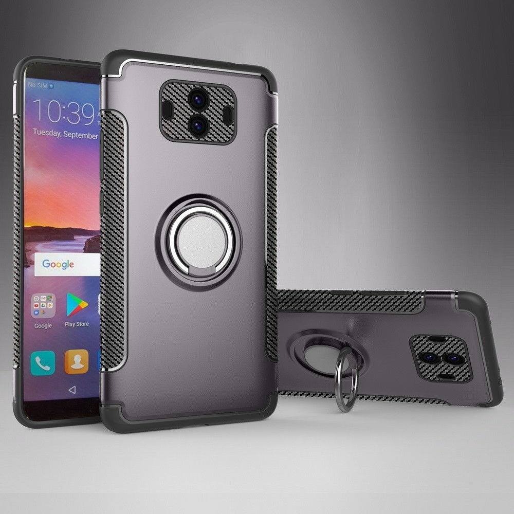 Protectores para celular  para Huawei  Mate 10 Funda reforzada con anillo v1 Gris