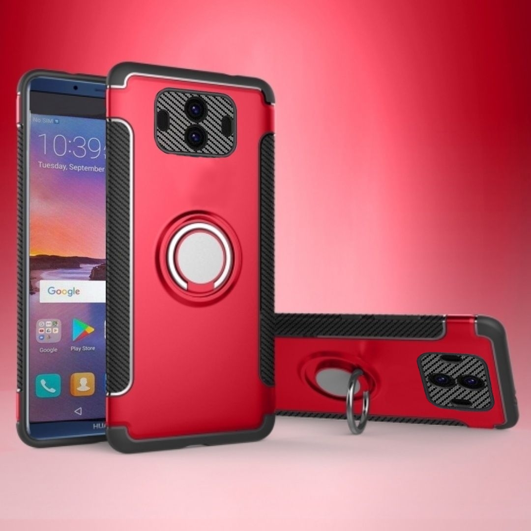Protectores para celular  para Huawei  Mate 10 Funda reforzada con anillo v1 Rojo