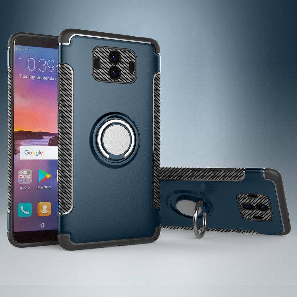Protectores para celular  para Huawei  Mate 10 Funda reforzada con anillo v1 Azul