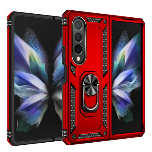 Protectores para celular  para Samsung  Z Fold4 5G Funda reforzada con anillo v2 Rojo