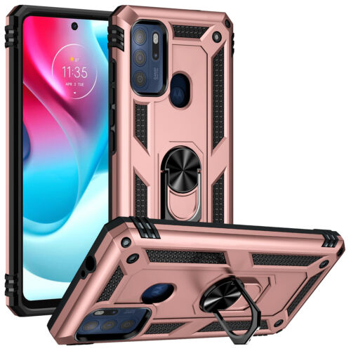 Protectores para celular  para Motorola  Moto G60s Funda reforzada con anillo v2 Rosa