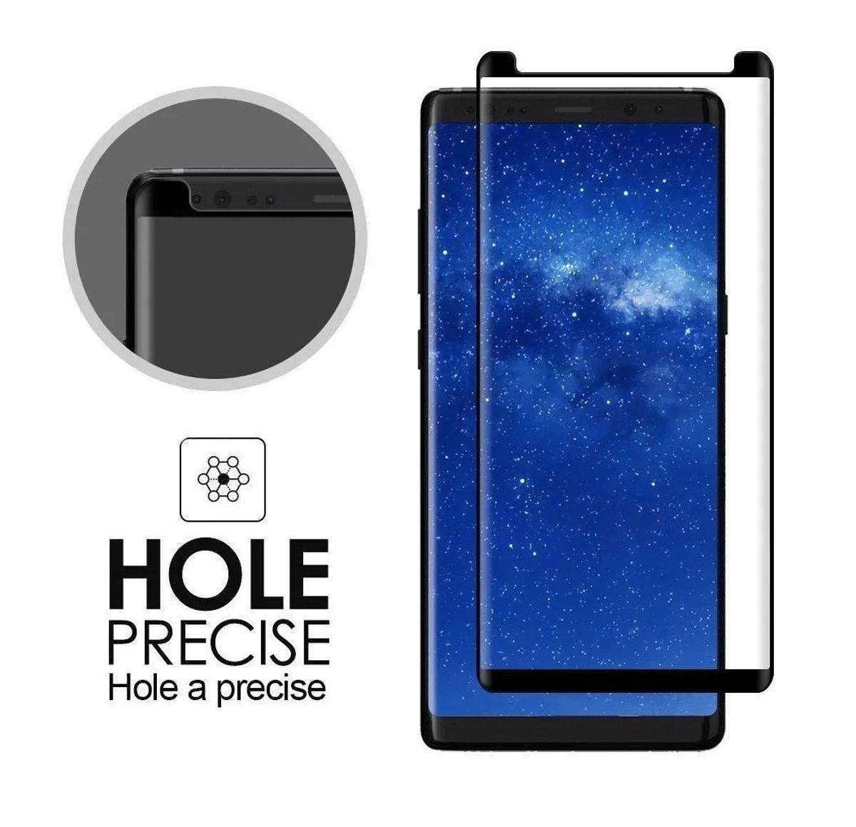 Protectores para celular  para Samsung  Note 8 Templado pantalla small curvo 5D Negro