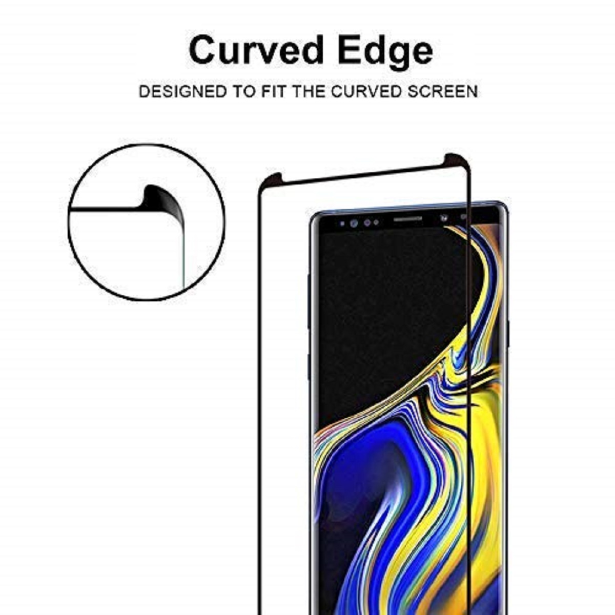 Protectores para celular  para Samsung  Note 9 Templado pantalla small curvo 5D Negro