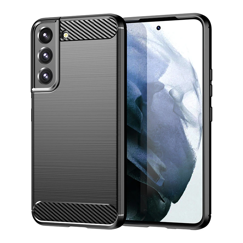 Protectores para celular  para Samsung  S23 Plus ( S23+ ) Funda de tpu fibra de carbono Negro