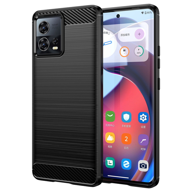 Protectores para celular  para Motorola  MOTO EDGE 30 FUSION Funda de tpu fibra de carbono Negro