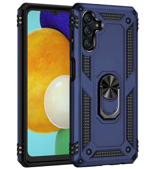 Protectores para celular  para Samsung  A34 Funda reforzada con anillo v2 Azul
