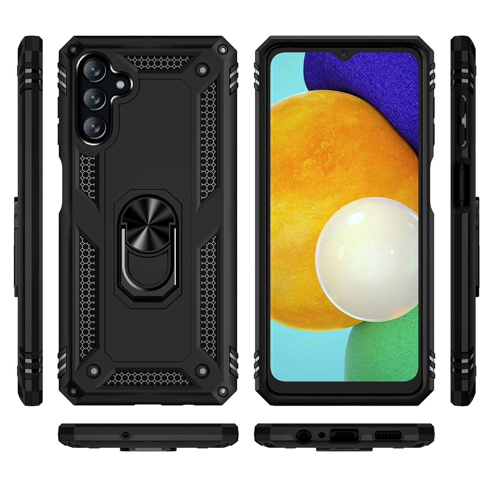 Protectores para celular  para Samsung  A34 Funda reforzada con anillo v2 Negro