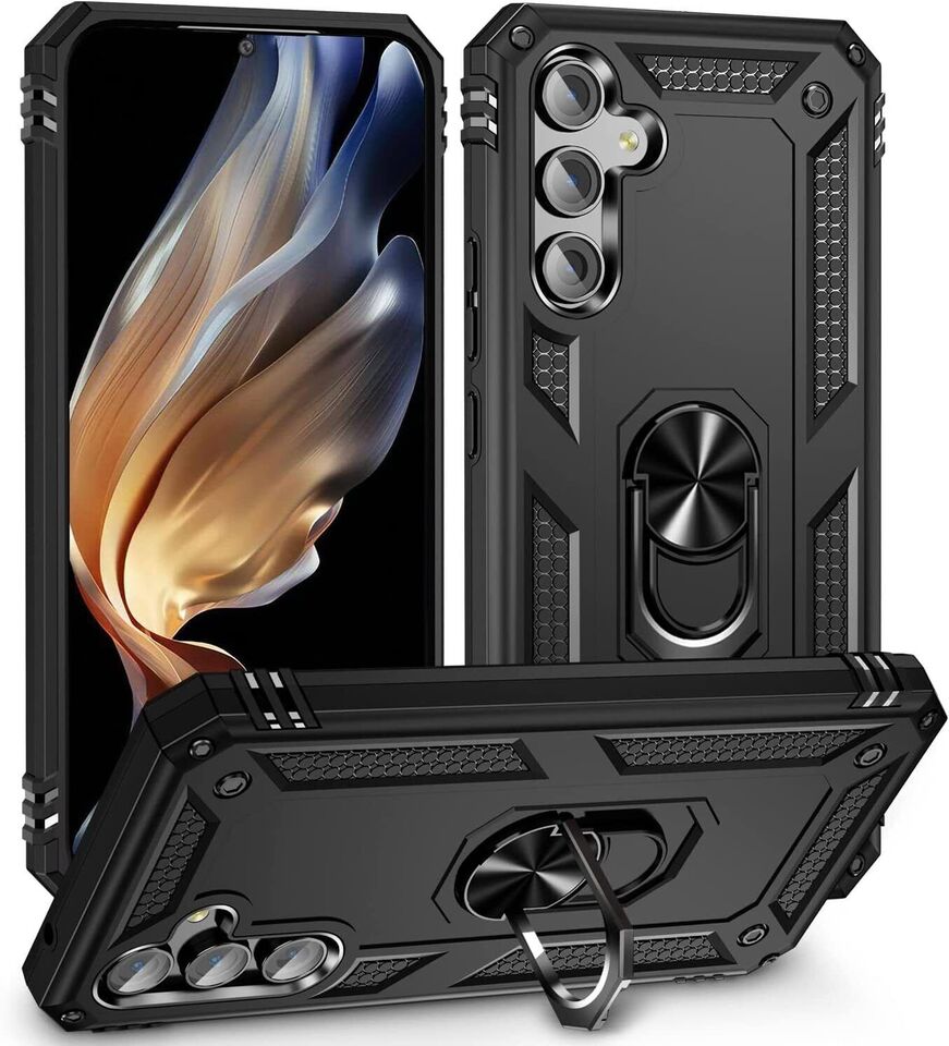 Protectores para celular  para Samsung  A54 5G Funda reforzada con anillo v2 Negro