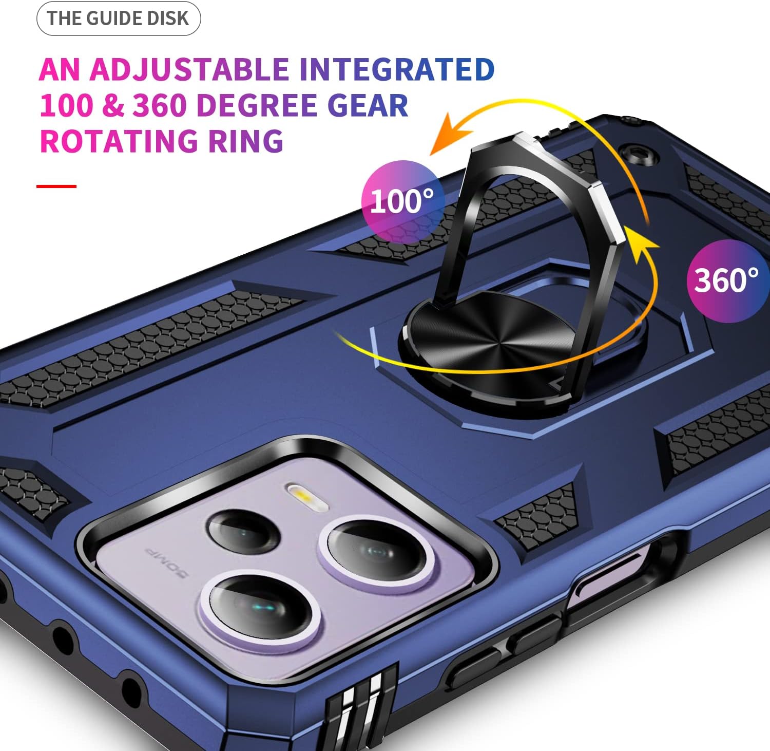 Protectores para celular  para Xiaomi  Redmi Note 12 (5G) / Poco X5 5G Funda reforzada con anillo v2 Azul