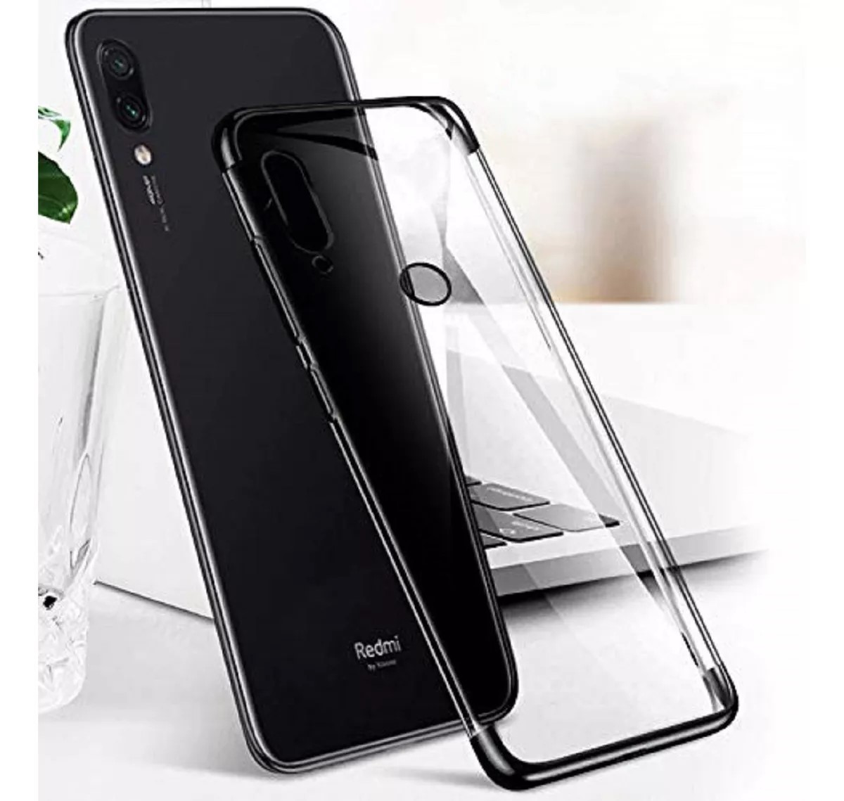 Protectores para celular  para Xiaomi  Redmi Note 7 Funda de tpu borde electro Negro