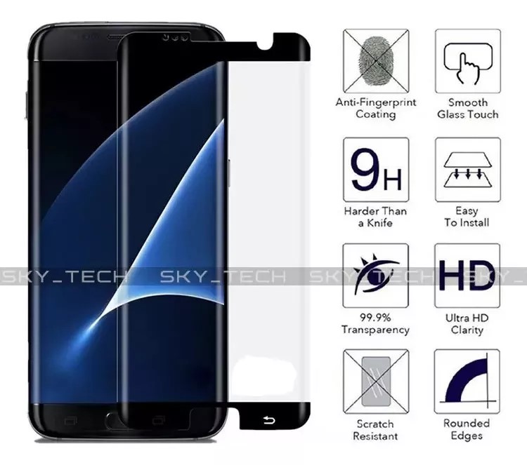Protectores para celular  para Samsung  S7 Edge Templado pantalla small curvo 3D Negro