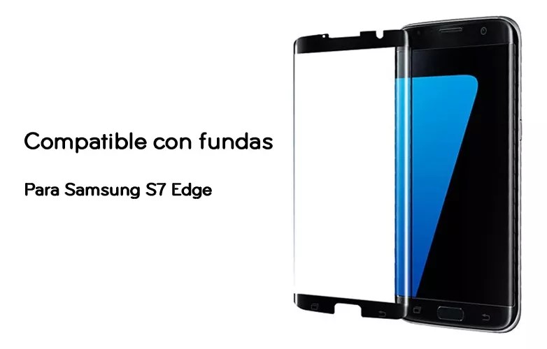 Protectores para celular  para Samsung  S7 Edge Templado pantalla small curvo 3D Negro