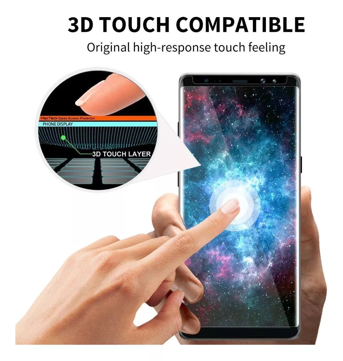 Protectores para celular  para Samsung  Note 8 Templado pantalla small curvo 3D Negro
