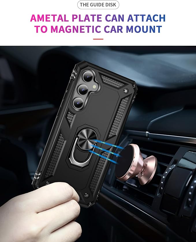 Protectores para celular  para Samsung  S23 Fe Funda reforzada con anillo v2 Negro