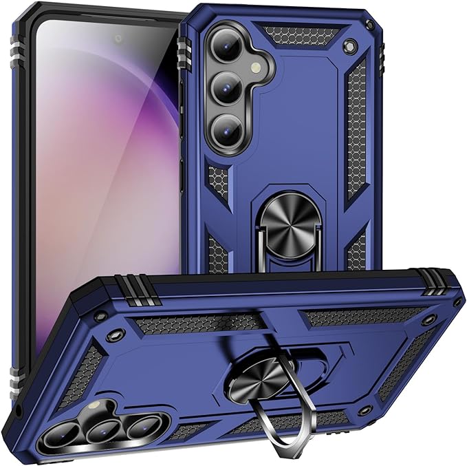Protectores para celular  para Samsung  S23 Fe Funda reforzada con anillo v2 Azul