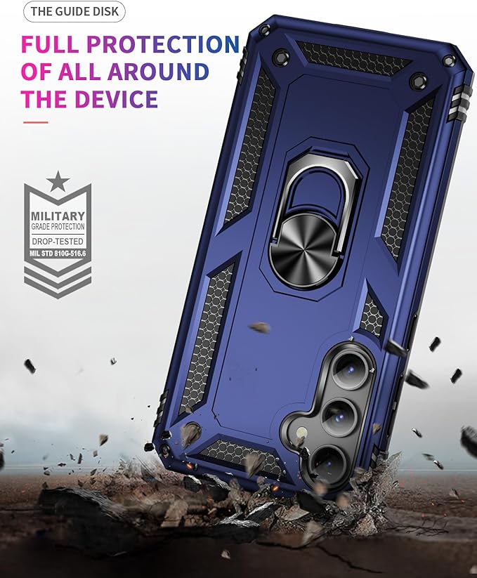 Protectores para celular  para Samsung  S23 Fe Funda reforzada con anillo v2 Azul