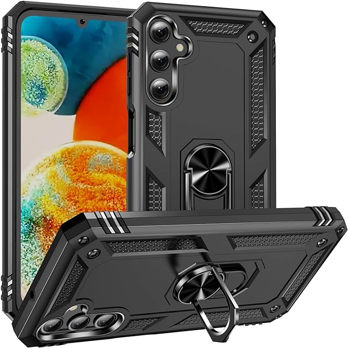 Protectores para celular  para Samsung  A24 Funda reforzada con anillo v2 Negro