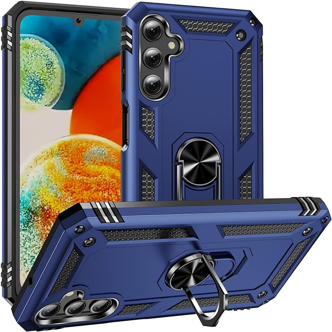 Protectores para celular  para Samsung  A24 Funda reforzada con anillo v2 Azul