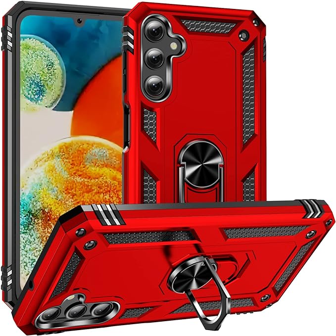 Protectores para celular  para Samsung  A24 Funda reforzada con anillo v2 Rojo