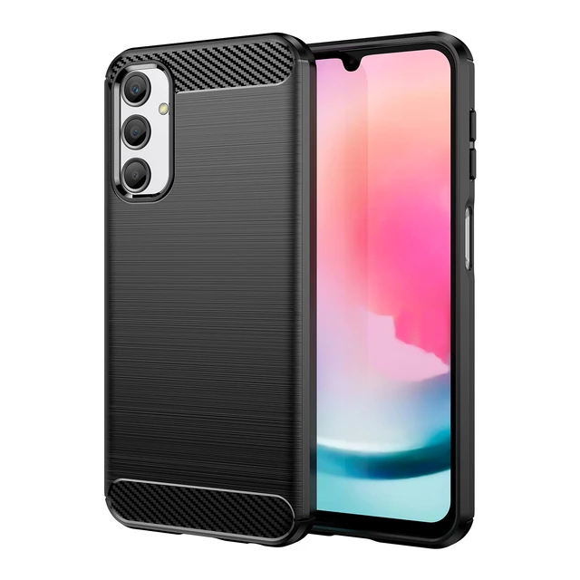 Protectores para celular  para Samsung  A54 5G Funda de tpu fibra de carbono Negro