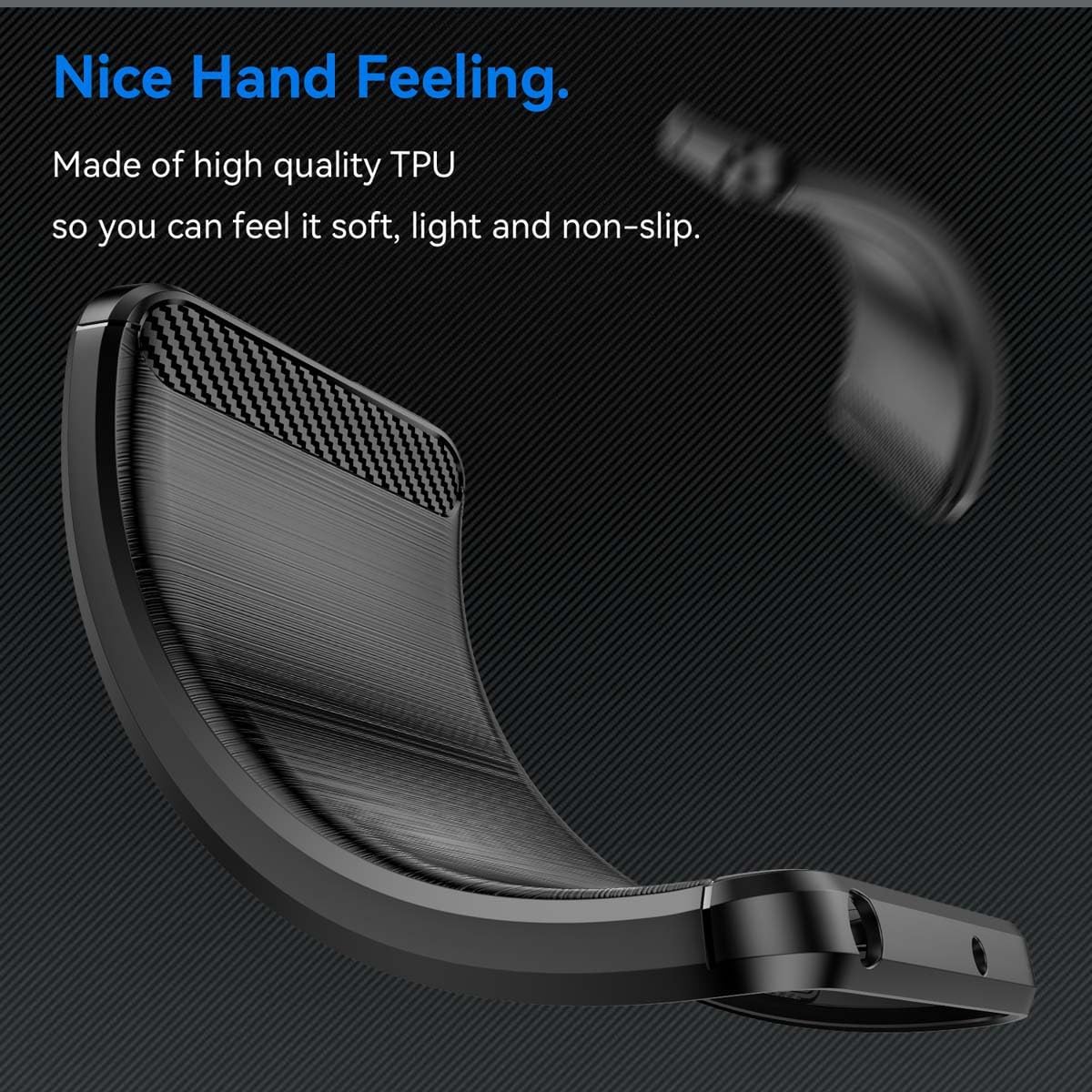 Protectores para celular  para Xiaomi  Redmi Note 13 Pro 5G / Poco X6 5G Funda de tpu fibra de carbono Negro