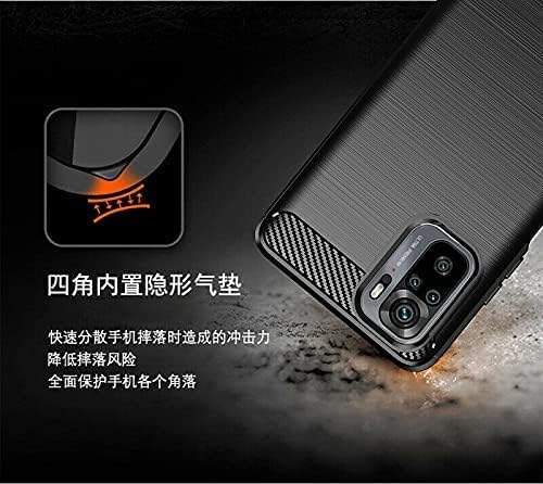 Protectores para celular  para Xiaomi  Pocophone Poco M5s Funda de tpu fibra de carbono Negro