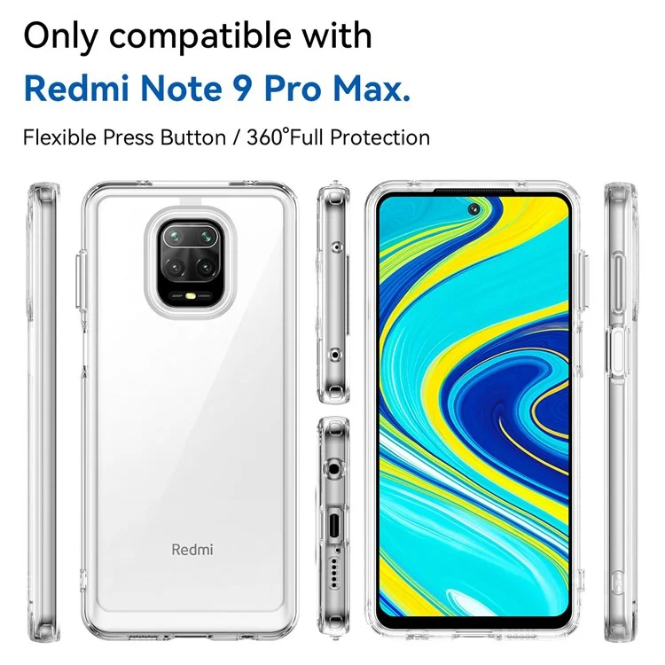 Protectores para celular  para Xiaomi  Redmi Note 9s / 9 Pro Funda de acr�lico y tpu Transparente