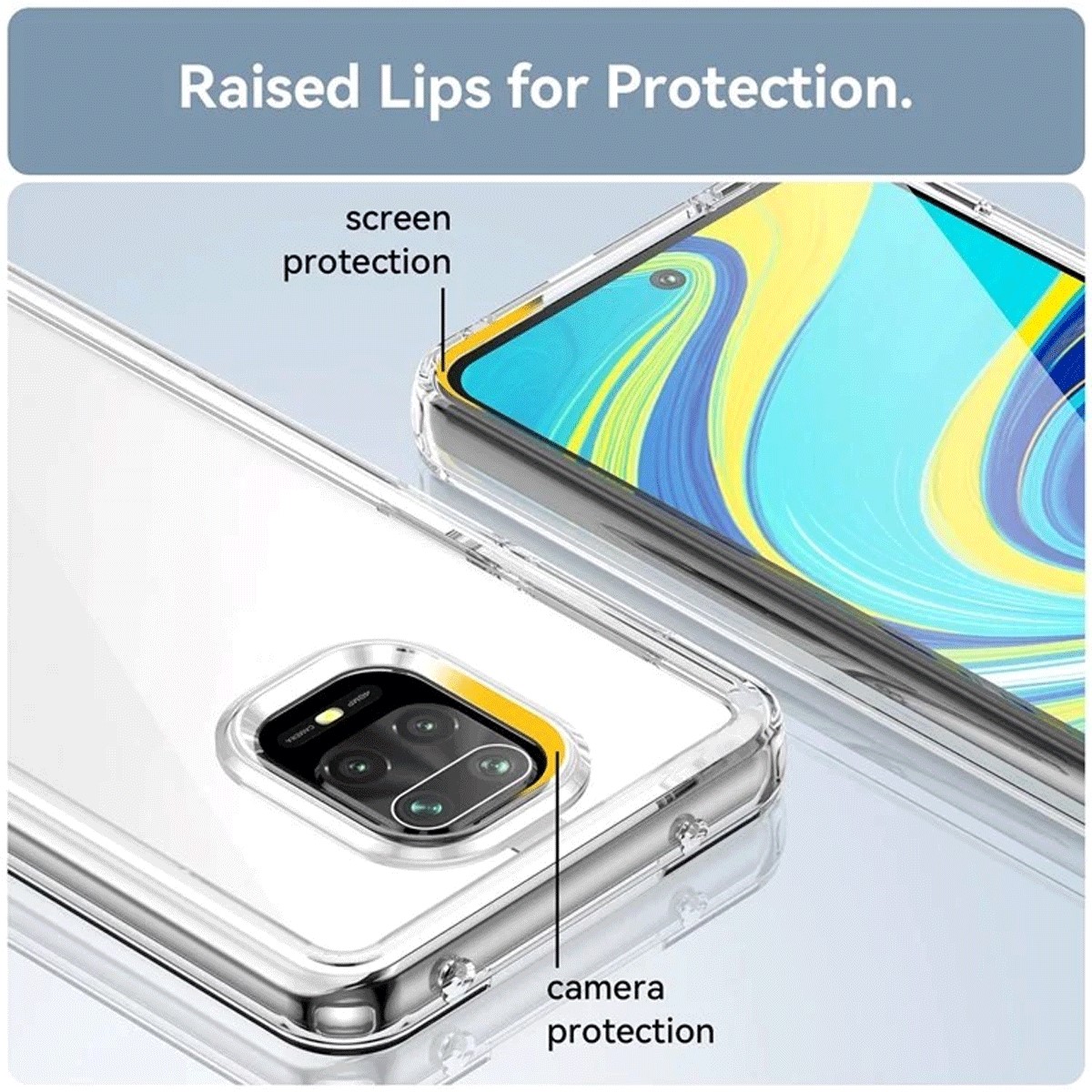 Protectores para celular  para Xiaomi  Redmi Note 9s / 9 Pro Funda de acr�lico y tpu Transparente