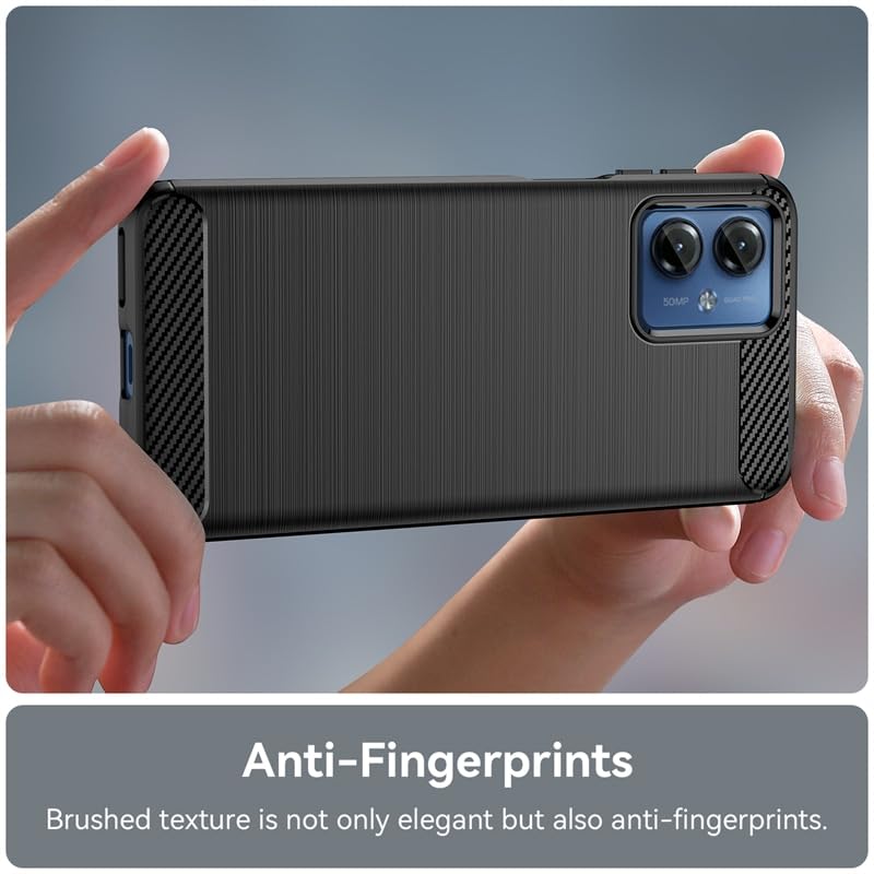 Protectores para celular  para Motorola  Moto G14 Funda de tpu fibra de carbono Negro