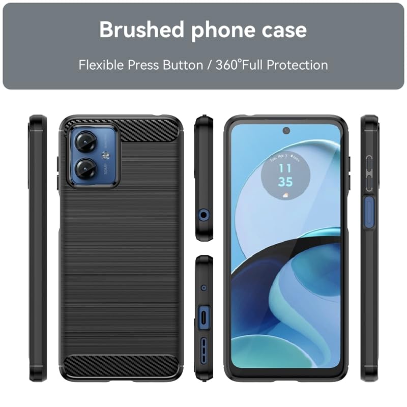 Protectores para celular  para Motorola  Moto G14 Funda de tpu fibra de carbono Negro