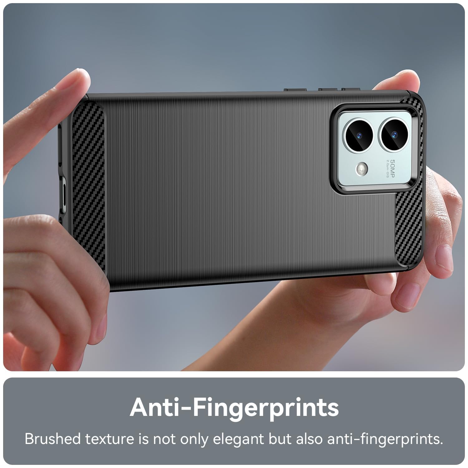 Protectores para celular  para Motorola  Moto G84 5G Funda de tpu fibra de carbono Negro