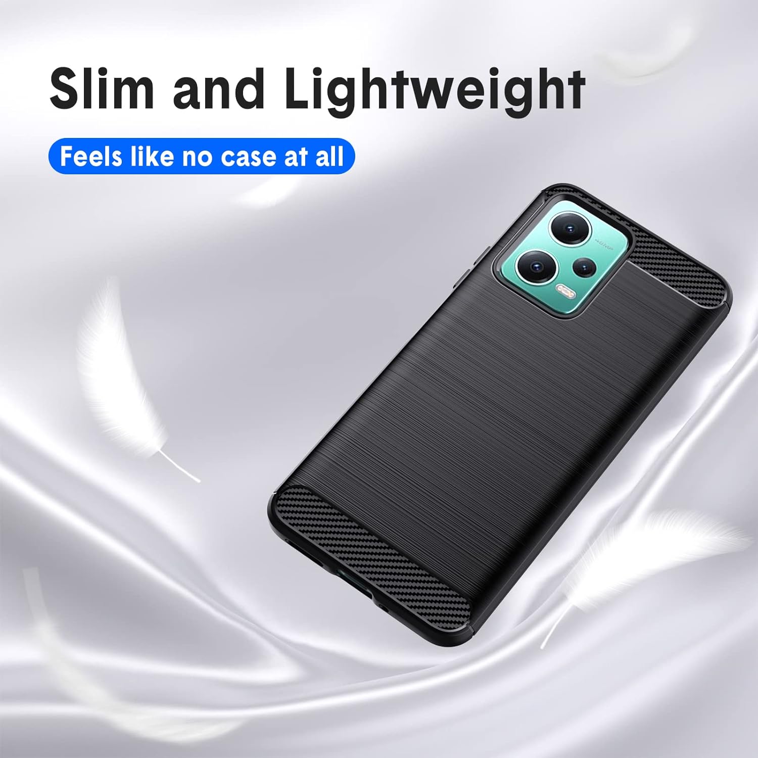 Protectores para celular  para Xiaomi  Redmi Note 12 (5G) / Poco X5 5G Funda de tpu fibra de carbono Negro